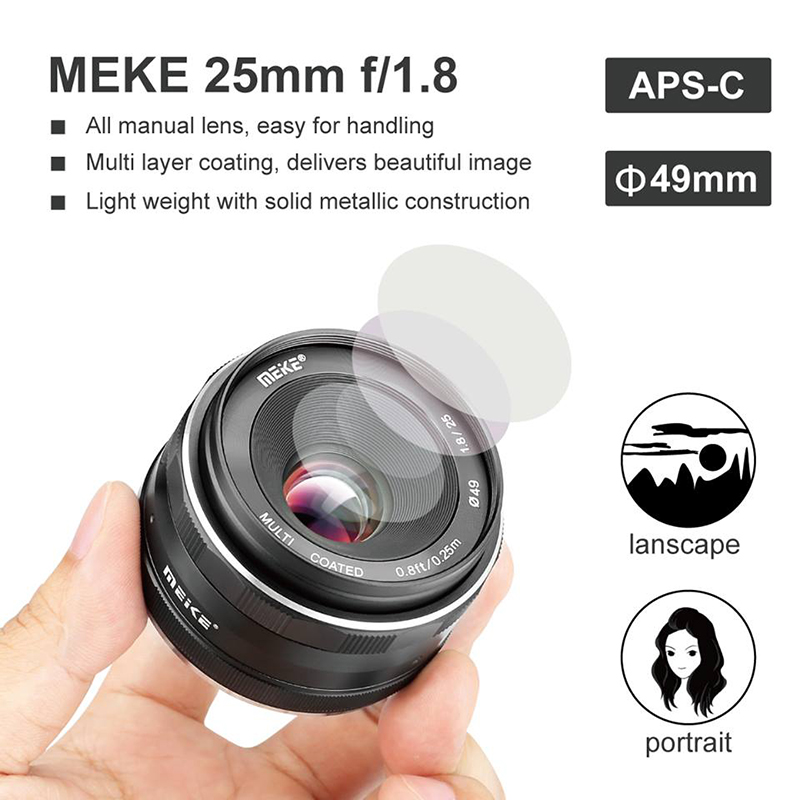Lens MEIKE 25mm F1.8 Manual Focus for M43 